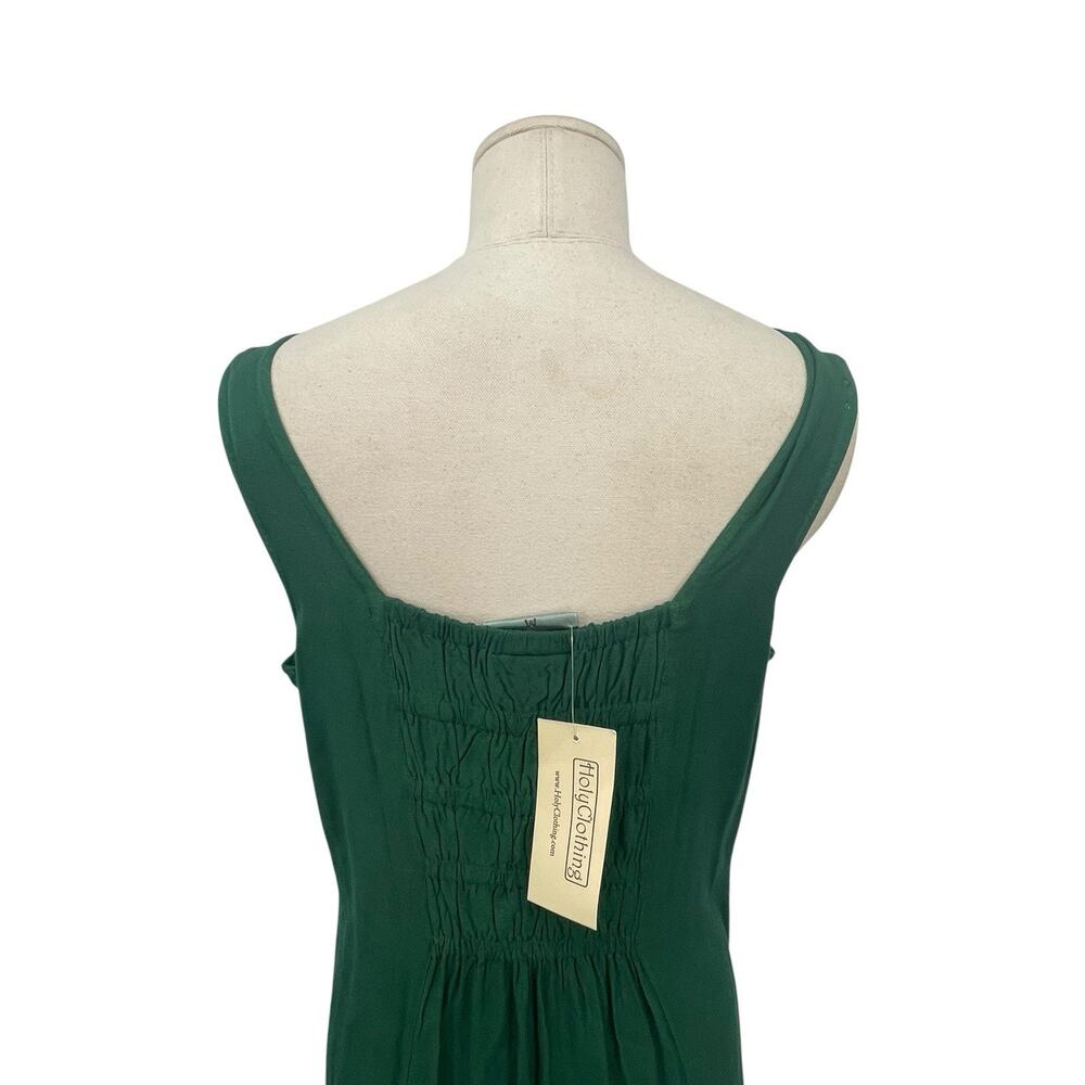 NWT Holy Clothing Dress Embroidered Green Renaissance Sleeveless Size Medium - Picture 11 of 16